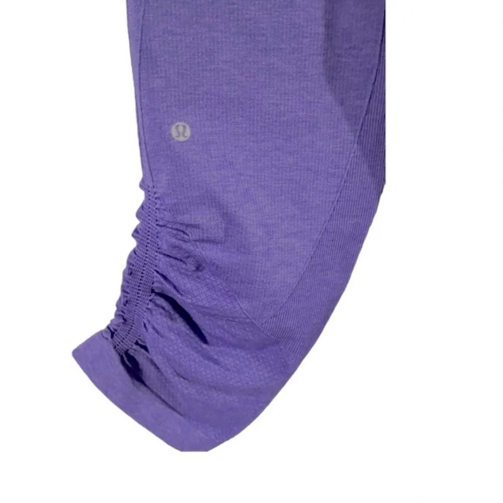 EUC Lululemon Women's Purple In The Flow Crop Leggings Sz 8
